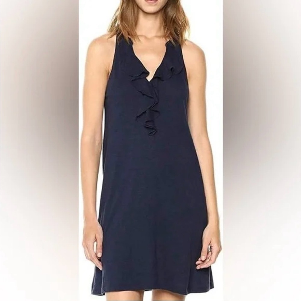 Lilly Pulitzer Shay Dress – True Navy – Size Medium– Ruffle Halter Neck